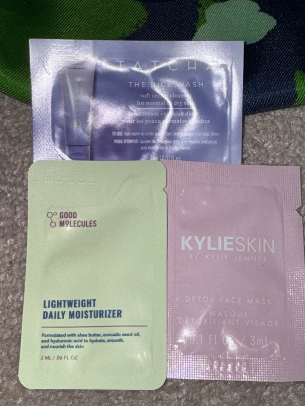 kate spade Green & Navy Polka Dot Clinique Travel Skincare Pouch Set